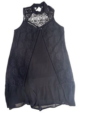 Abercrombie & Fitch Black Lace High-Neck Dress Size L